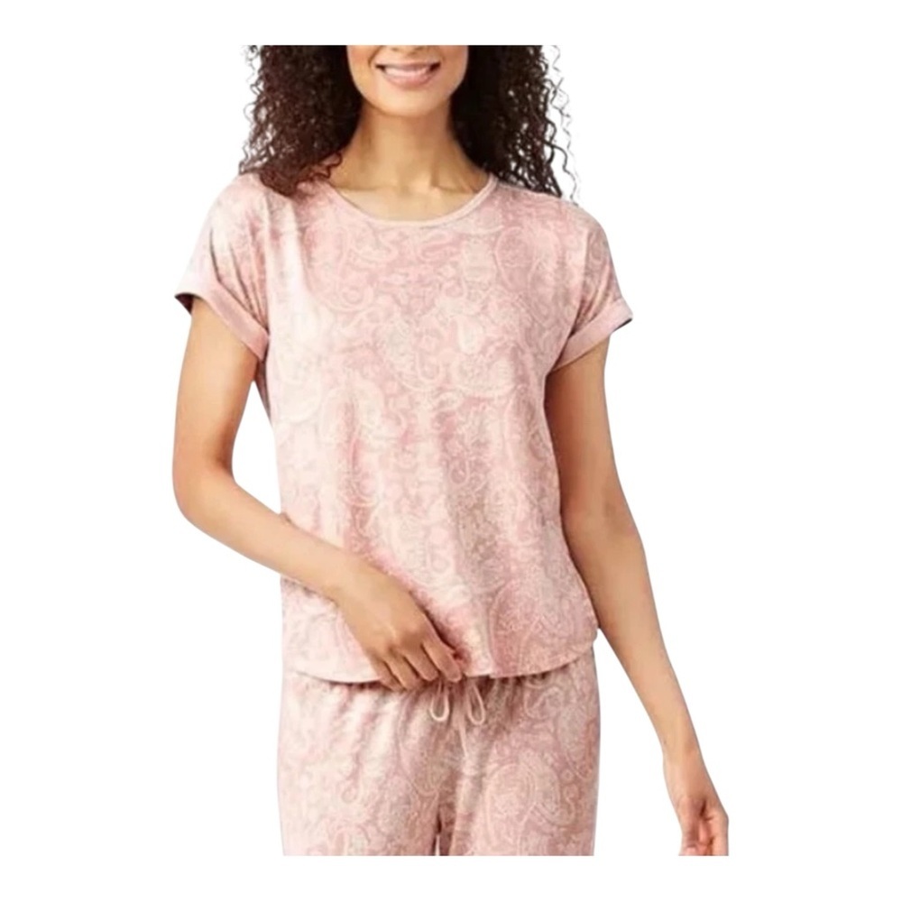 Lucky Brand Pink Paisley Pajama Set Medium Soft Lounge 2pc NWOT